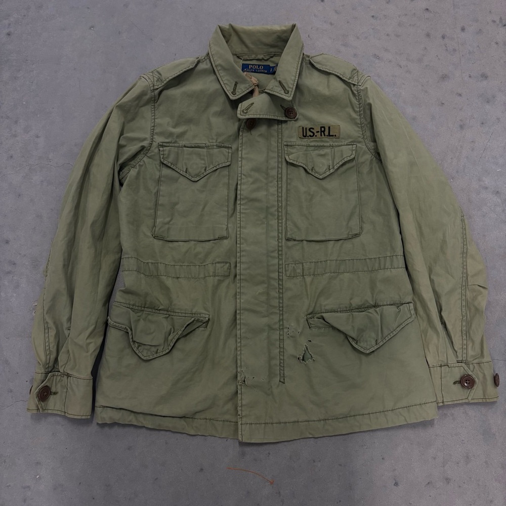 Women's Polo Ralph Lauren Beaded Steer Head Military Army Jacket Size S